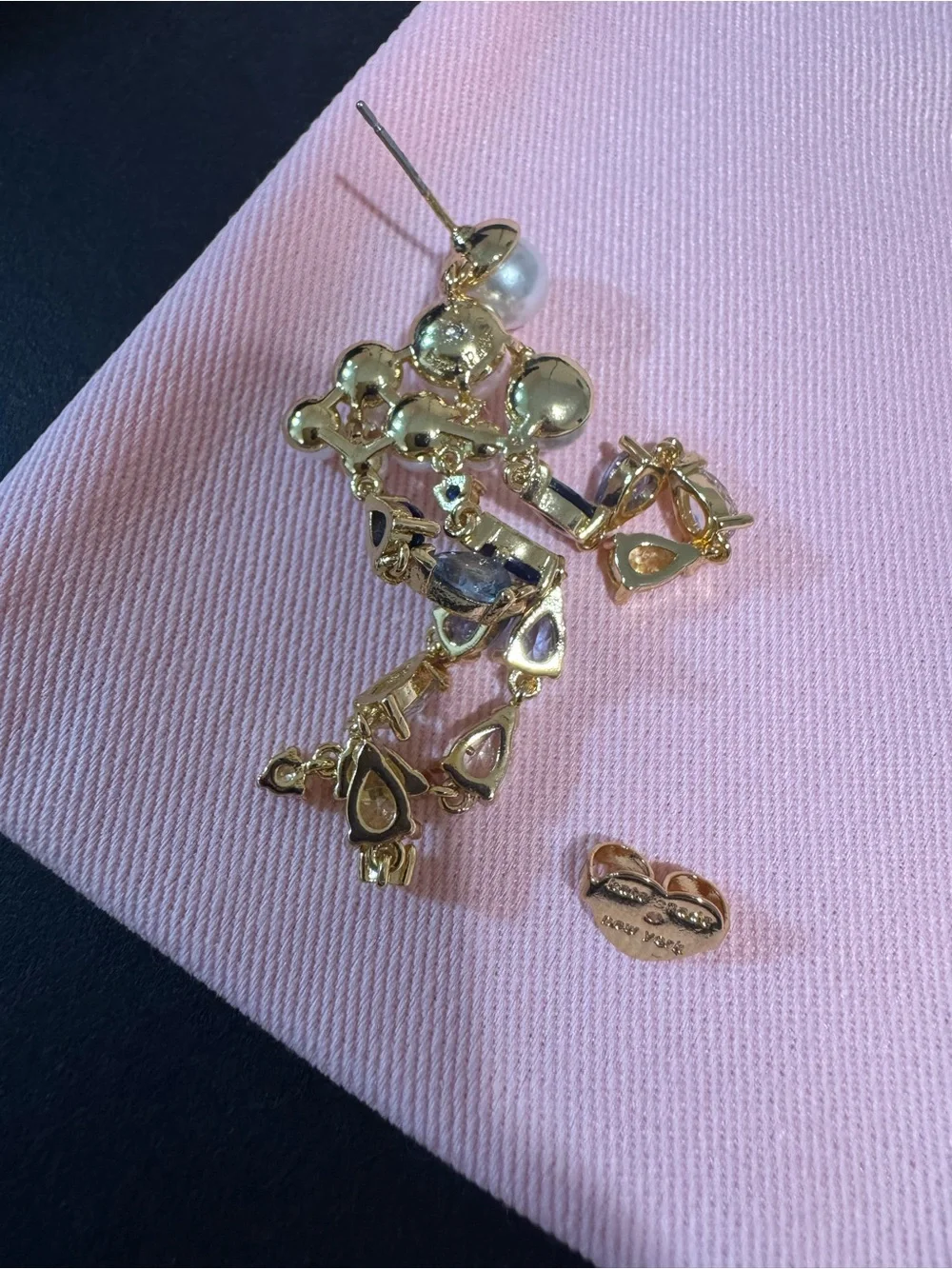 kate spade Pearl & Multi-Color Teardrop Cascade Earrings